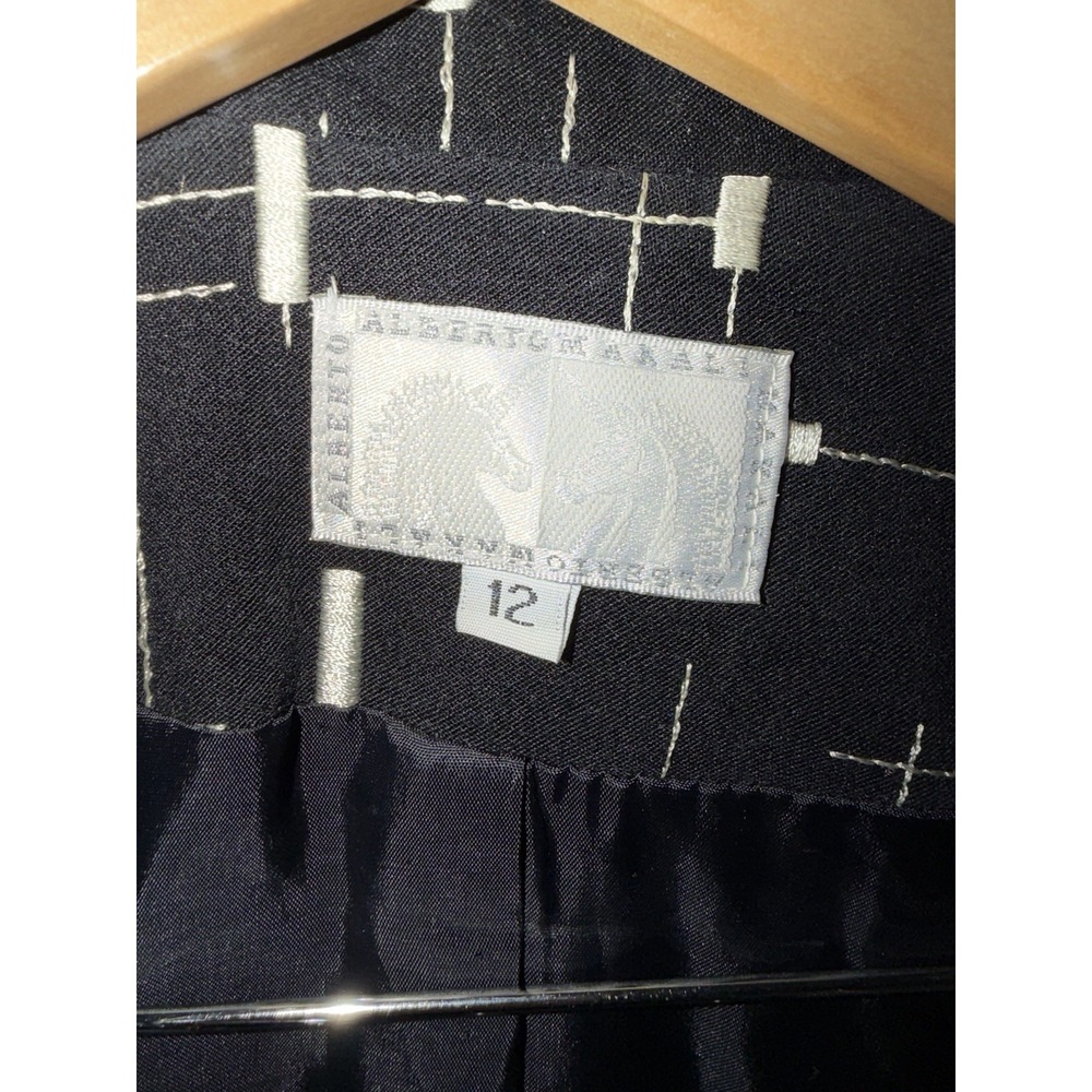 Alberto Makali Skirt Suit Womens 12 Black And White Cotton 2 Piece Set Lined F